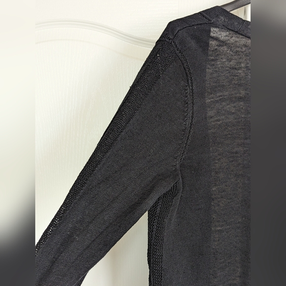 Talbots Plus black open-front linen cardigan - Picture 7 of 8